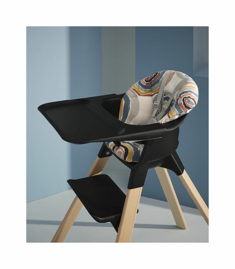 Multi Circles Clikk Cushion on Black Stokke Clikk High Chair