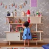 Oeuf Mini Library 4 Shelf Bookshelf with Cubbies