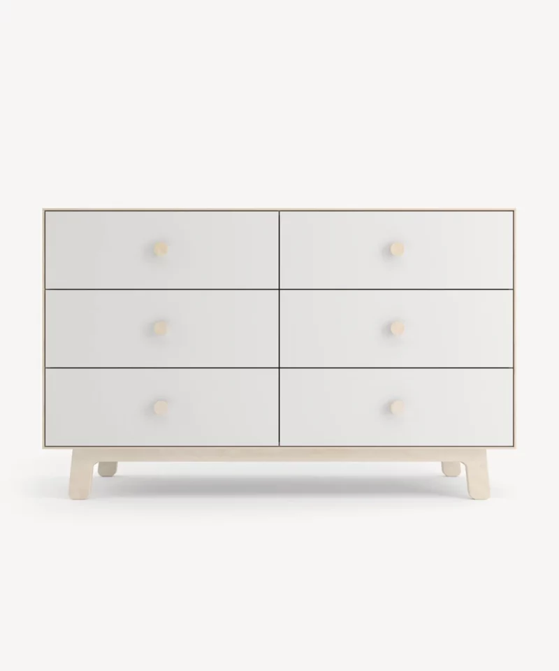 Sparrow_6D-Dresser_Birch_Product_High-res_Graybg_01 Oeuf 6 Drawer Dresser Sparrow in White and Birch