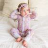 Little Sleepies Pink Breakfast Buddies Bamboo Viscose Zippy Sleeper