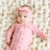 Little Sleepies Petal Ruffle Bamboo Romper Sleeper