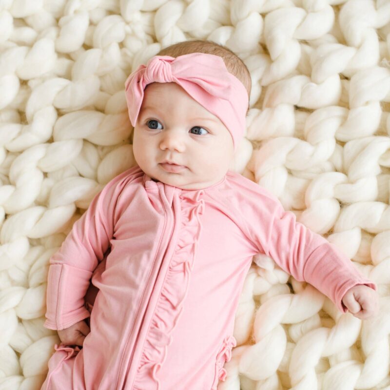 Little Sleepies Petal Ruffle Bamboo Romper Sleeper