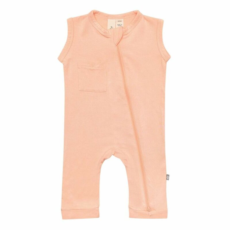 Kyte Baby Zippered Sleeveless Romper in Papaya