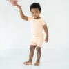 Bamboo Short Sleeve Pajama Set in Papaya Solid Color from Kyte