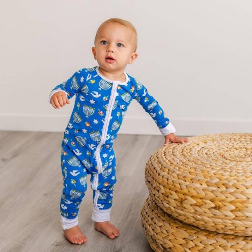 Little Sleepies Hanukkah Celebration Bamboo Zippy Sleeper Blossom