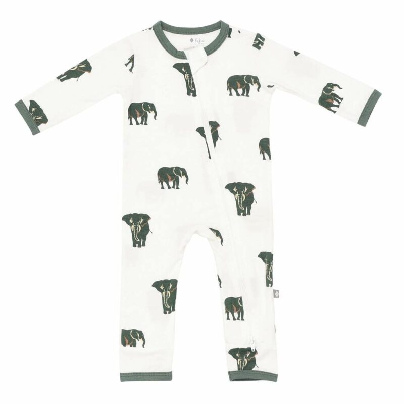 Kyte BABY Zippered Romper in Elephant