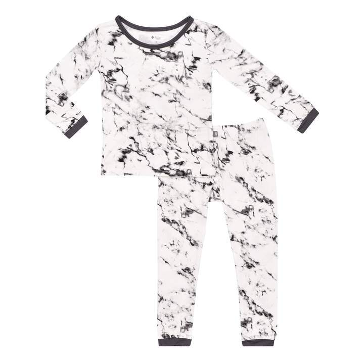 Kyte BABY Toddler Pajama Set in Charcoal Marble Blossom