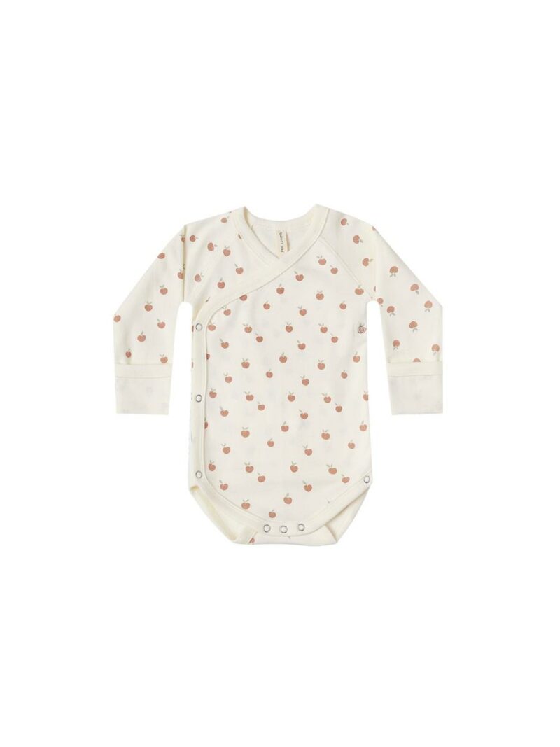 Quincy Mae Ivory Peach Kimono Onesie