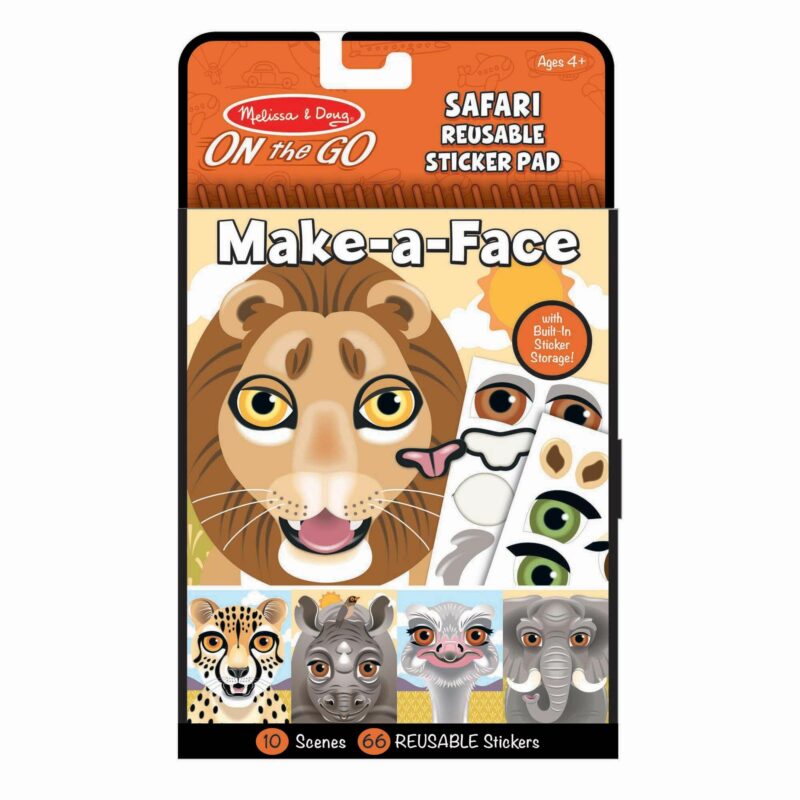 Melissa & Doug Make-a-Face Safari Reusable Sticker Pad Packaging