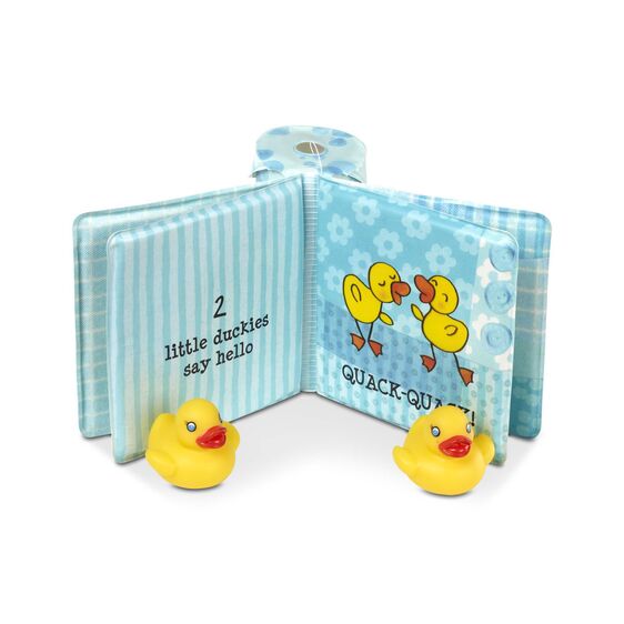 Waterproof book with toy ducks