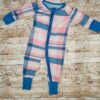 Little Sleepies Rosy Plaid Newborn Very Good Used Condition