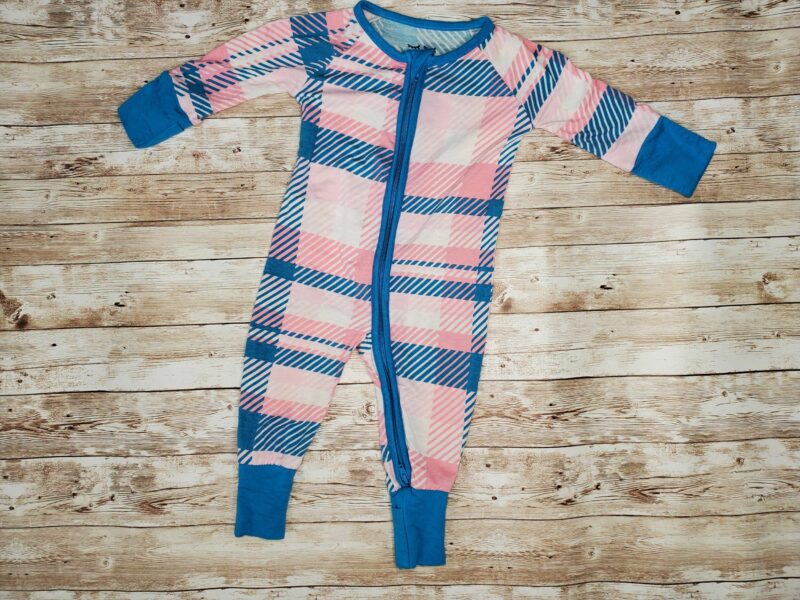 Little Sleepies Rosy Plaid Newborn Very Good Used Condition