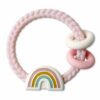 Silicone teething rattle with a brightly colored rainbow from Itzy Ritzy