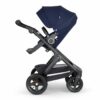 Stokke Trailz Navy Blue Stroller with Black Chassis and Black Handle