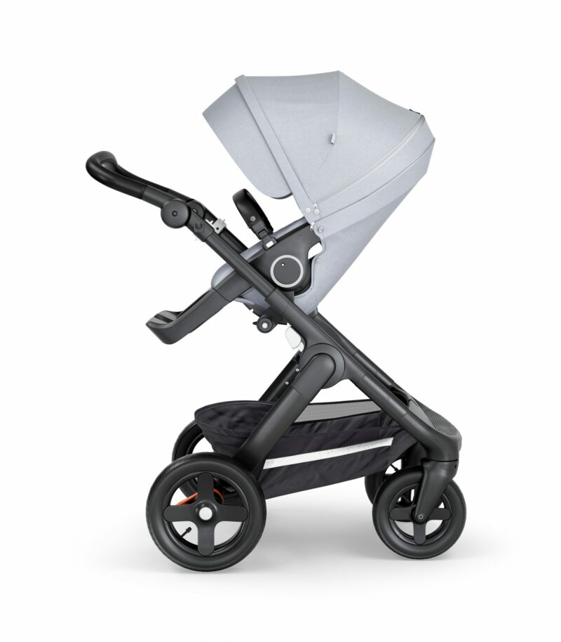 Stokke Trailz Grey Melange Stroller Black Chassis and Black Handle