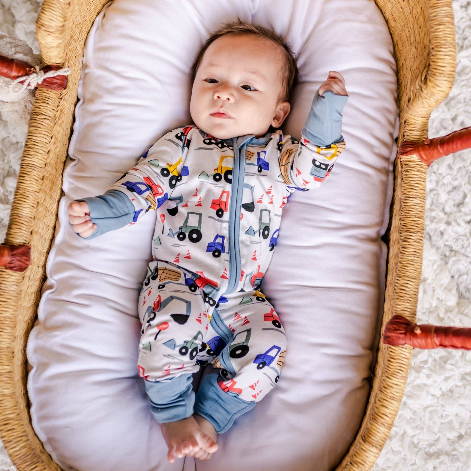 Little Sleepies Construction Bamboo Sleeper Zippy Blossom