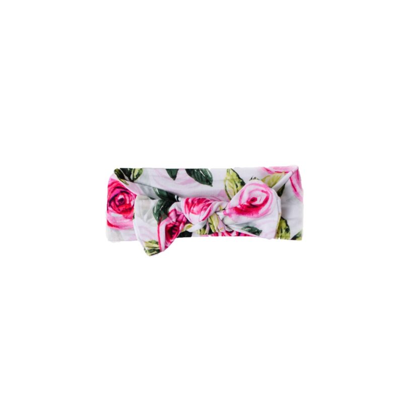 Little Sleepies Roses Bow Headband for Babies and Toddlers in Bamboo