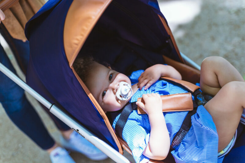 Happy baby in the Mima Zigi lightweight Stroller