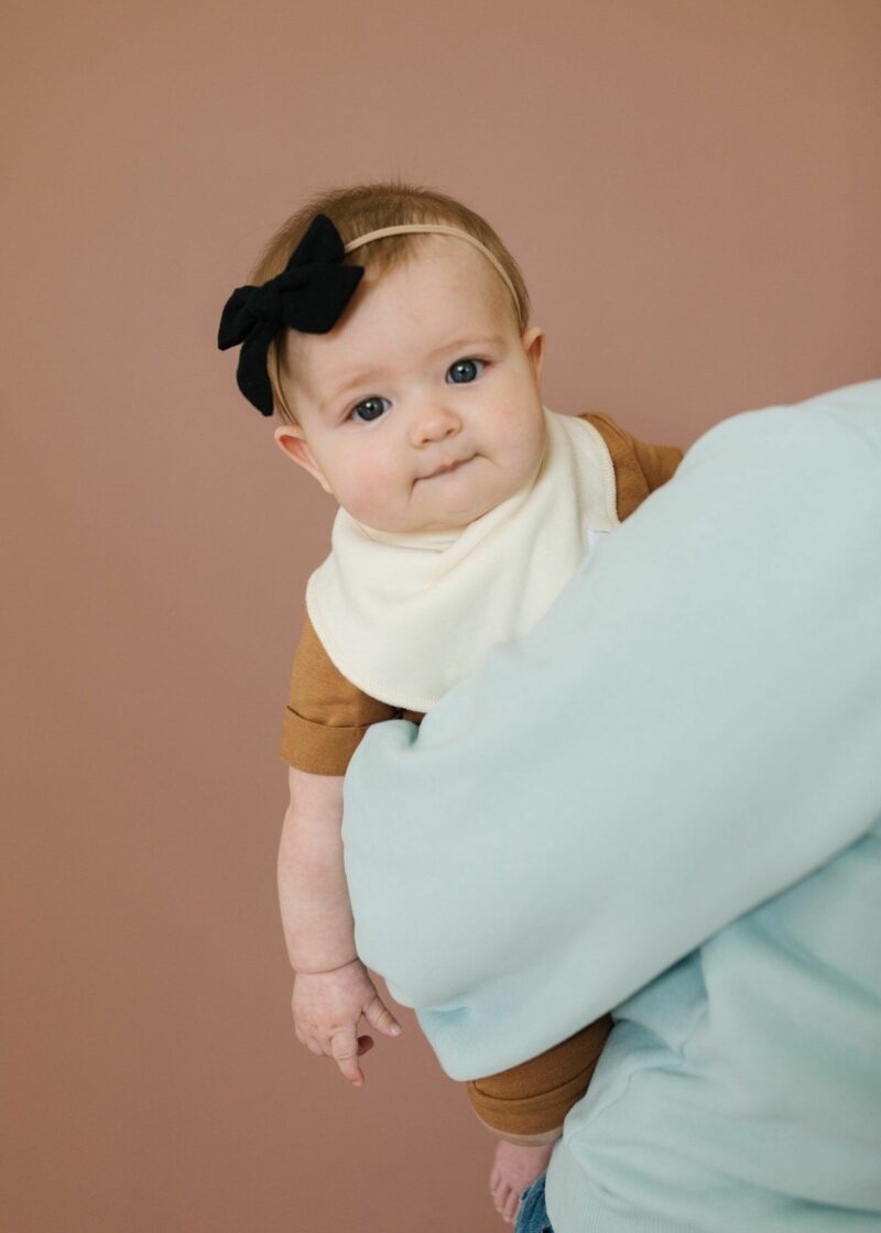 Copper Pearl Baby and Toddler Babndana Bib in White