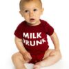 Red Milk Drunk Onesie for Babies