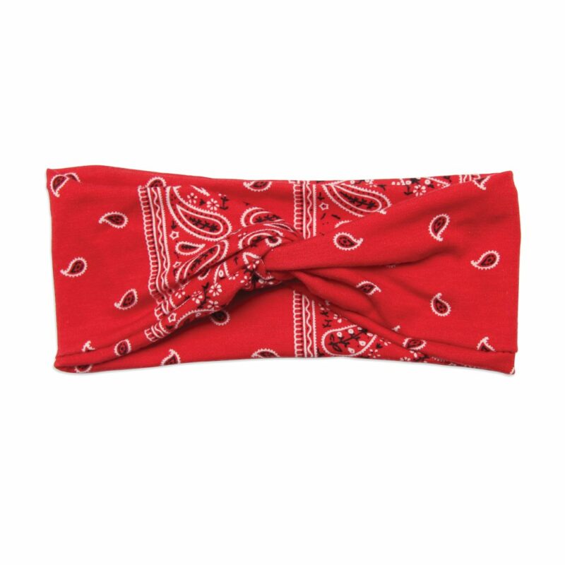 Banded Red Bandana Twisted Turban Headband