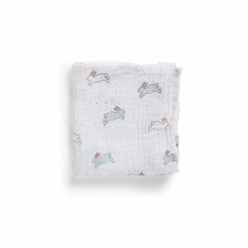 Pehr Organic Cotton Muslin Count-the-Ways Cloth in Tiny Bunny