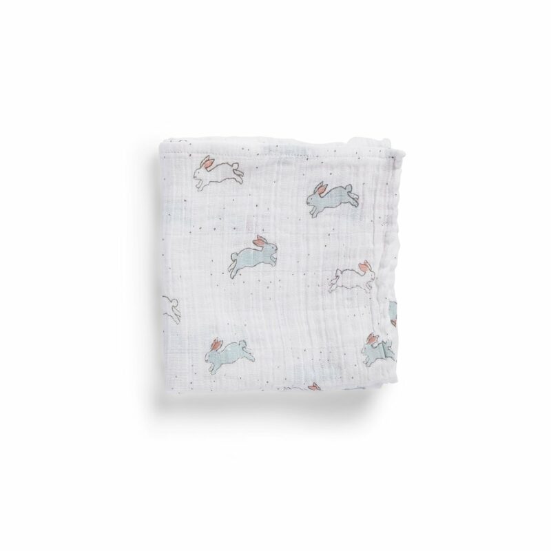 Pehr Organic Cotton Muslin Count-the-Ways Cloth in Tiny Bunny