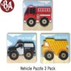 BeginAgain Vehicles Puzzles 3-Pack