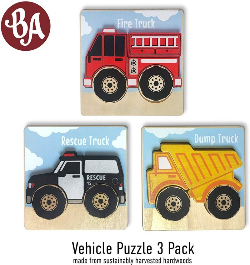 BeginAgain Vehicles Puzzles 3-Pack