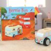 Bernie Bus Goes to Australia Board Book pictured with Mini Colin Campervan