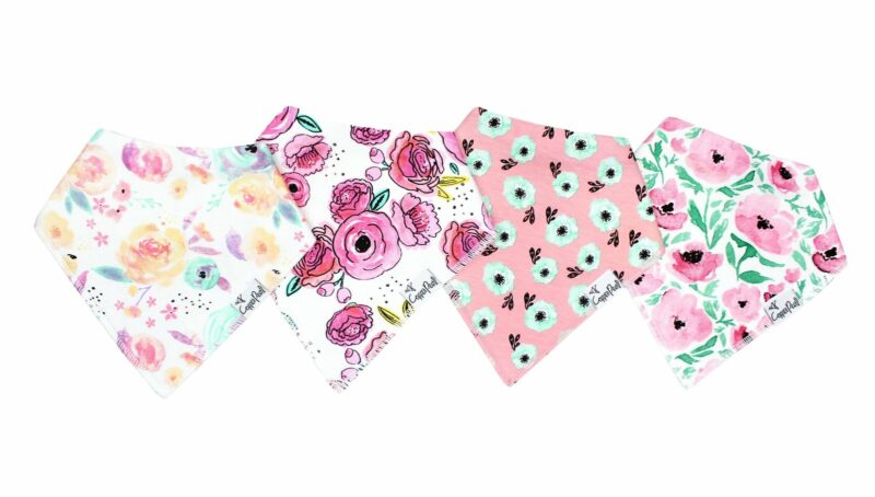 Copper Pearl Bloom Bandana Bib Set 4-Pack