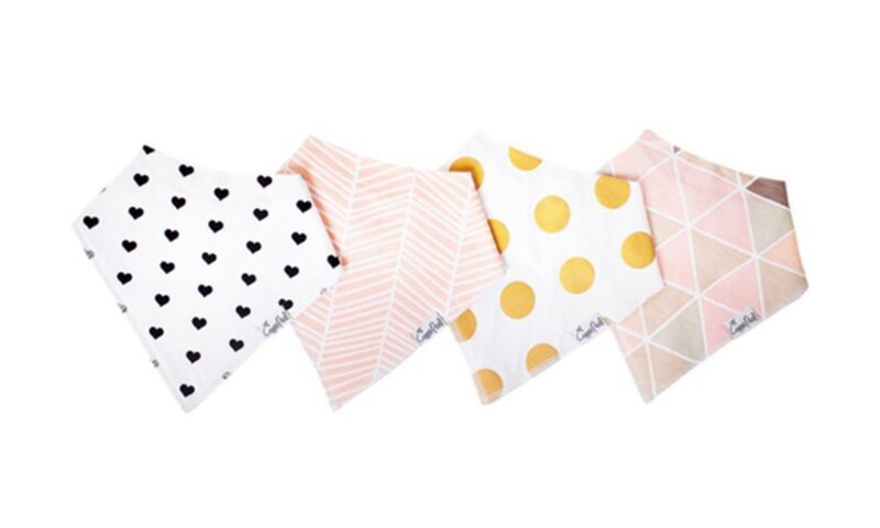 Copper Pearl Blush Baby Bandana Bib Set 4-Pack