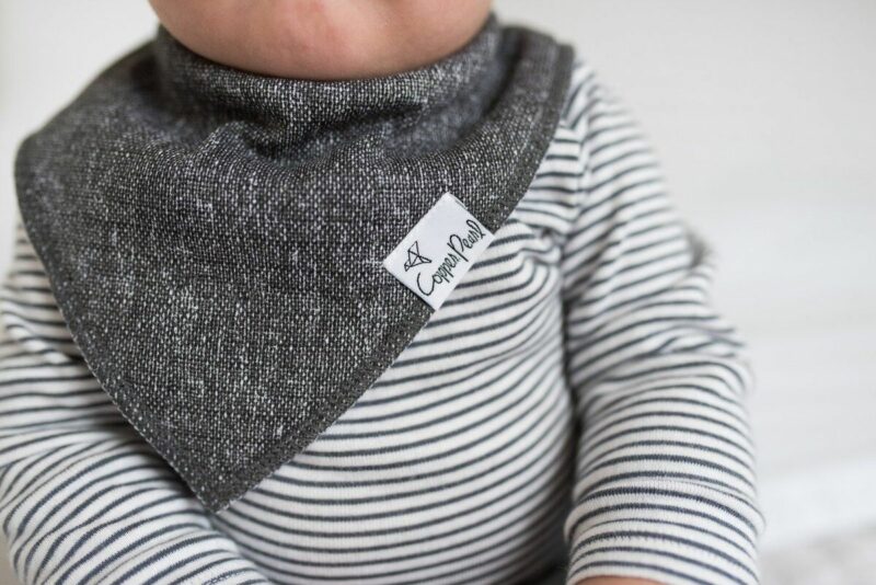 Grey Baby Bandana Bib by Copper Pearl