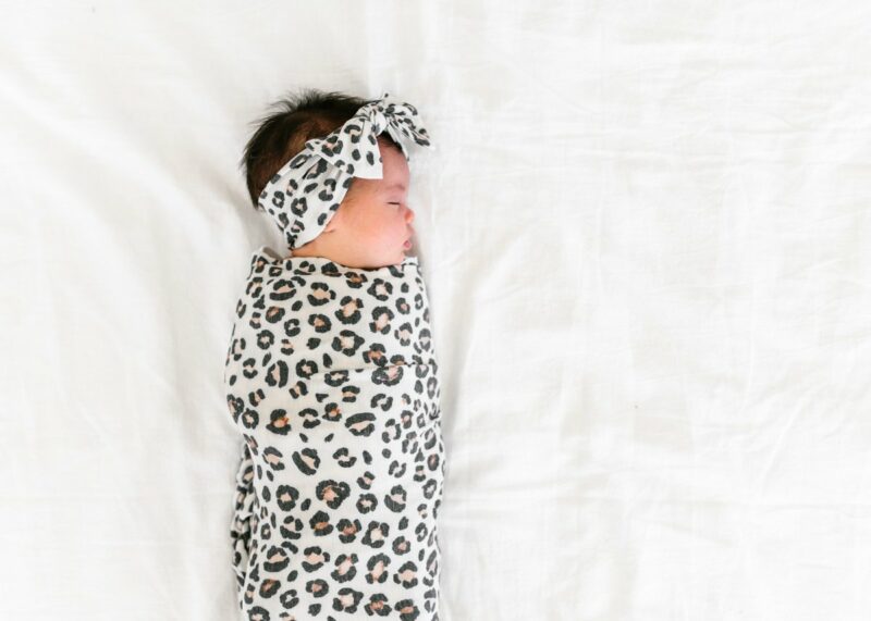 Baby Headband Bow in Cheeta Print by Copper Pearl