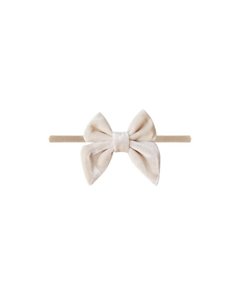 Emerson and Friends Cream Velvet Bow Baby Headband