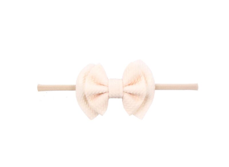 Emerson and Friends Cream Waffle Bow Headband