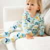 Clover Baby and Kids Blue Rainbow Footie