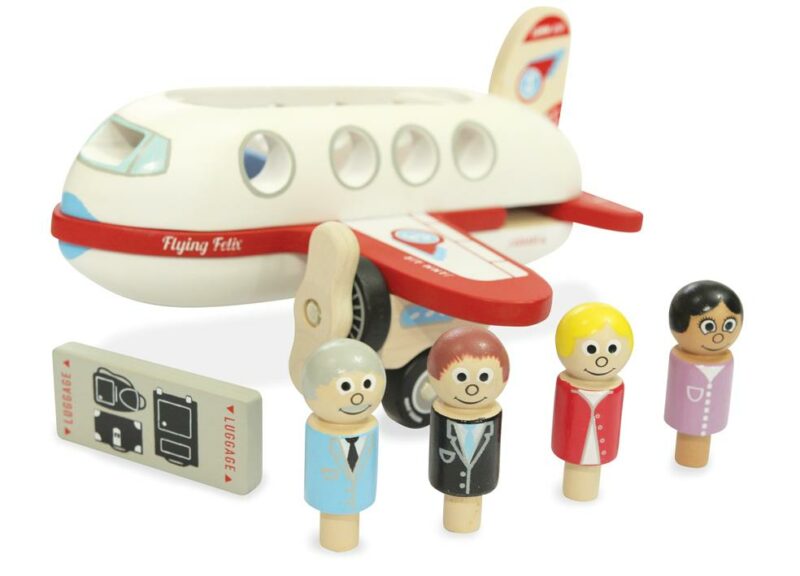 Wooden plane and passengers