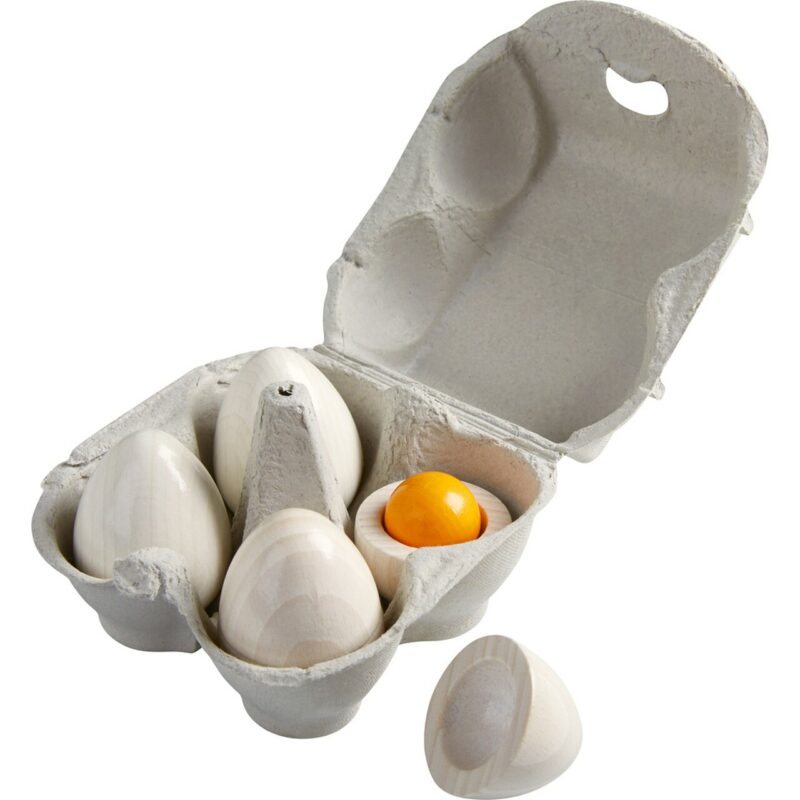 Wooden Eggs with Removable Yolks
