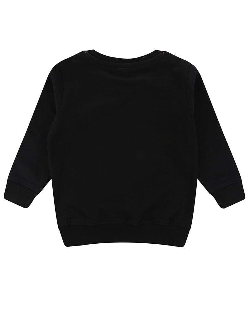 Black Sweatshirt with embroidered Be Happy Message from Turtledove London