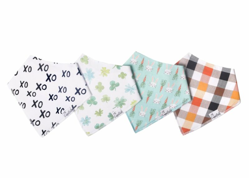 Copper Pearl Holiday Baby Bandana Bib Set 4-Pack