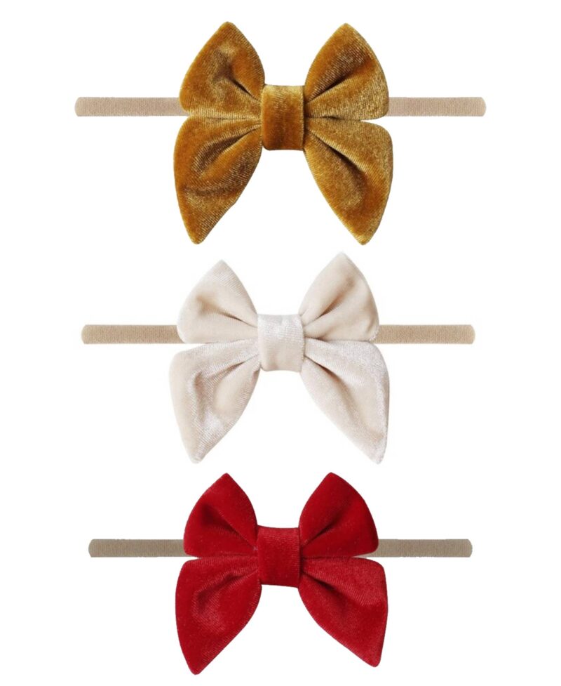 Emerson and Friends Holiday Velvet Bow Headband Set