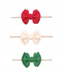 Emerson and Friends Holiday Waffle Bow Headband Set