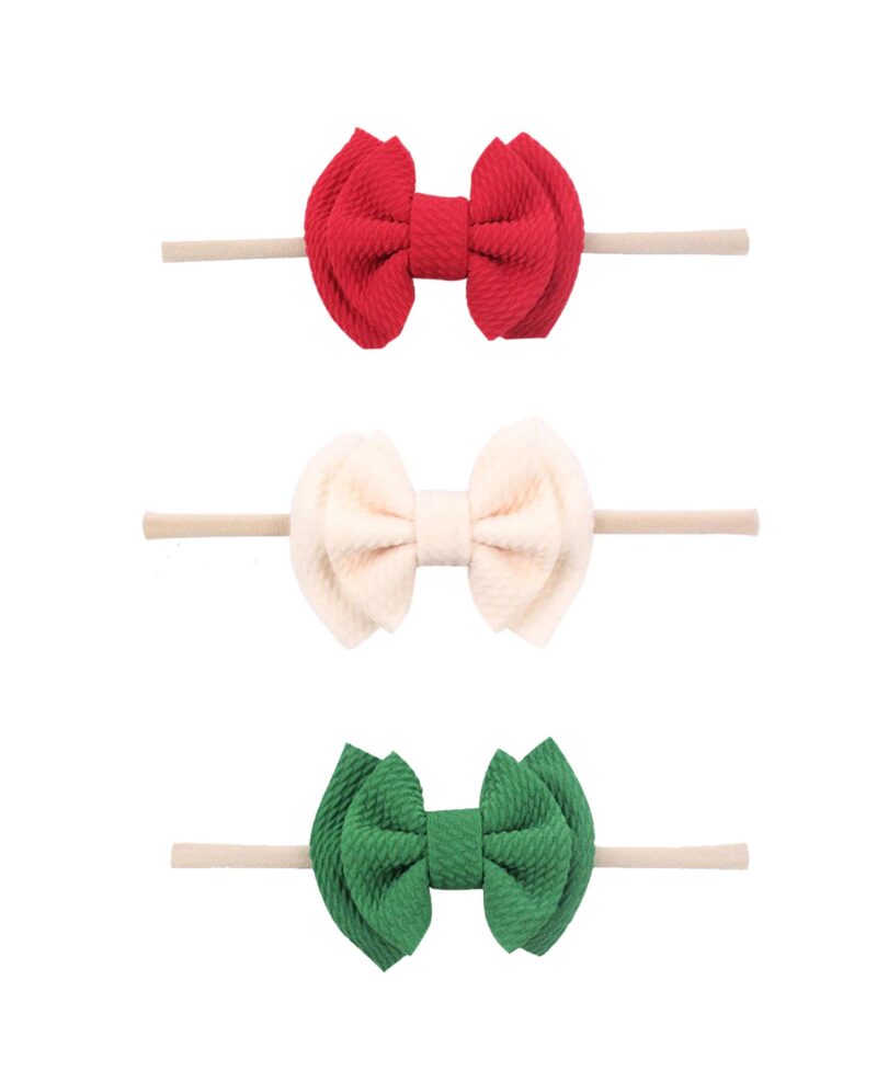 Emerson and Friends Holiday Waffle Bow Headband Set