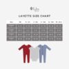 Size Chart for Kyte Baby Footies