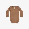 Quincy Mae Kimono Long-Sleeve Onesie in Rust