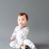 Limited Edition Charcoal Marble Kyte Zippered Romper Baby Pajamas