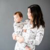 Grey Marble Print Baby Pajamas