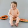 Kyte Zippered Romper in Papaya