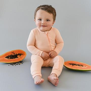 Kyte Baby Zippered Romper in Papaya